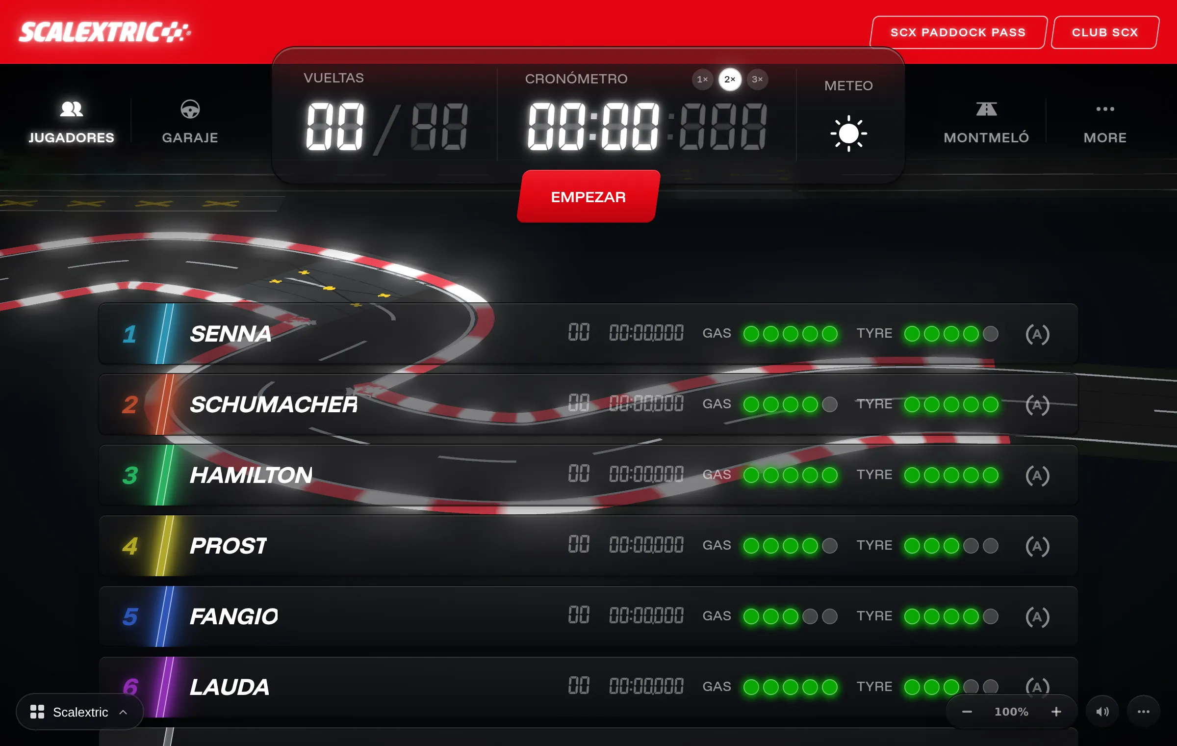 Scalextric — cronometraje de carreras